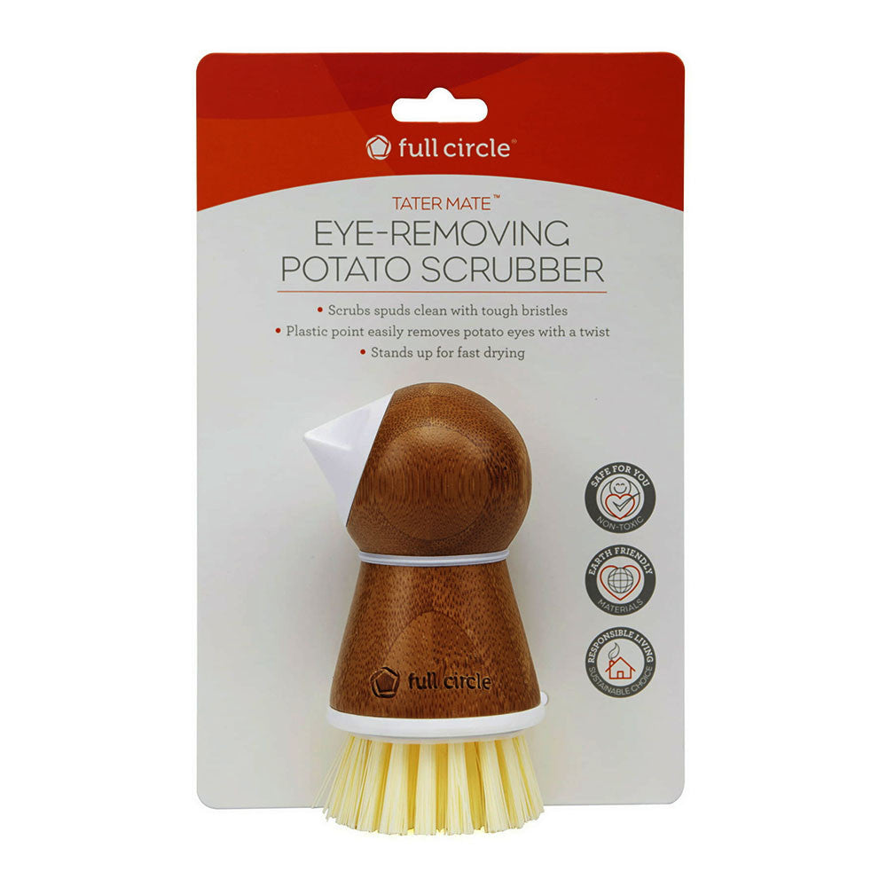Full Circle Tater Mate Bamboo Potato Brush With Eye Remover, 1 Ea